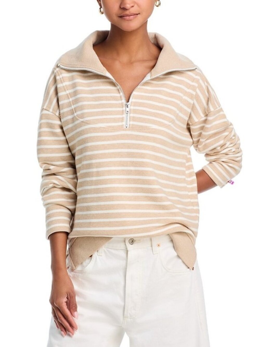 Rails Parker Sweatshirt Heather Beige Stripe M